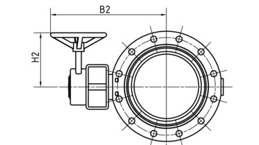 Drawing: Butterfly shut-off valves End-version DN 65-600