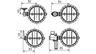 Drawing: Butterfly throttle valves DN 50-2000