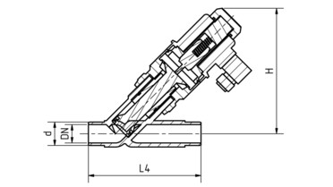 Zeichnung: Direkt gesteuerte Magnetventile mit Klebestutzen