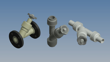 Manual shut-off valves made from plastic